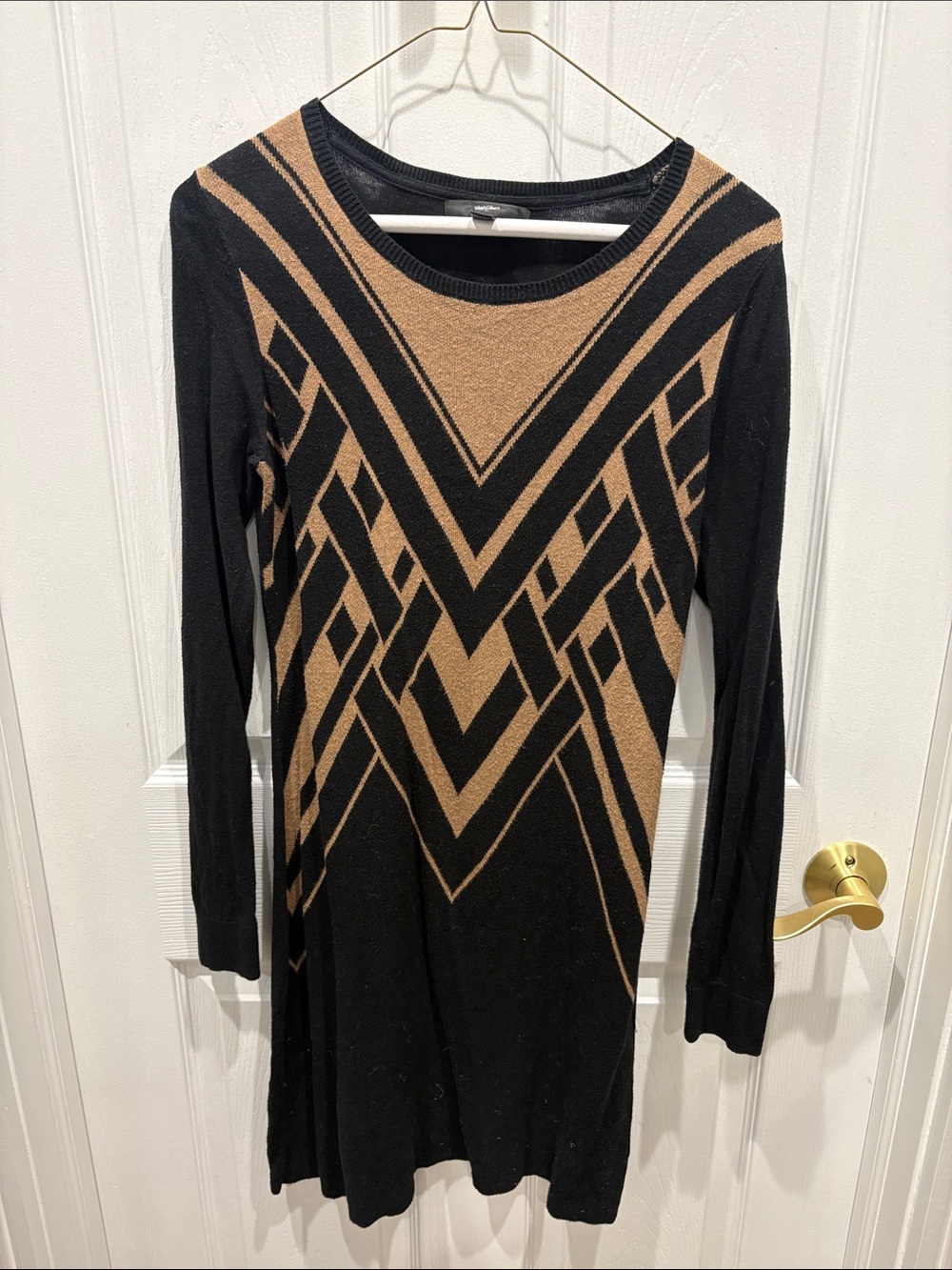 Printed sweater dress